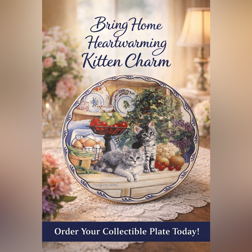 Vintage Bradford Exchange Collector Plate “Sophie & Pearl’s Garden Delights”